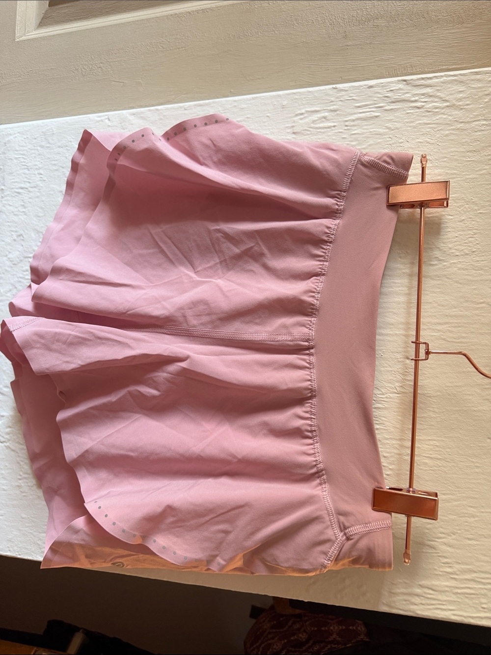 Pale pink Lululemon Fast and Free High rise 3” shirt - Picture 2 of 3